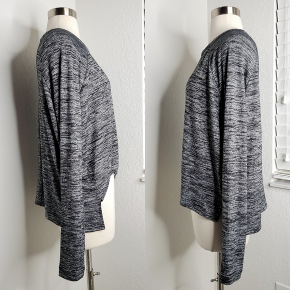 RAG & BONE Camden Heathered Charcoal Long Sleeve Top S. - Picture 4 of 6